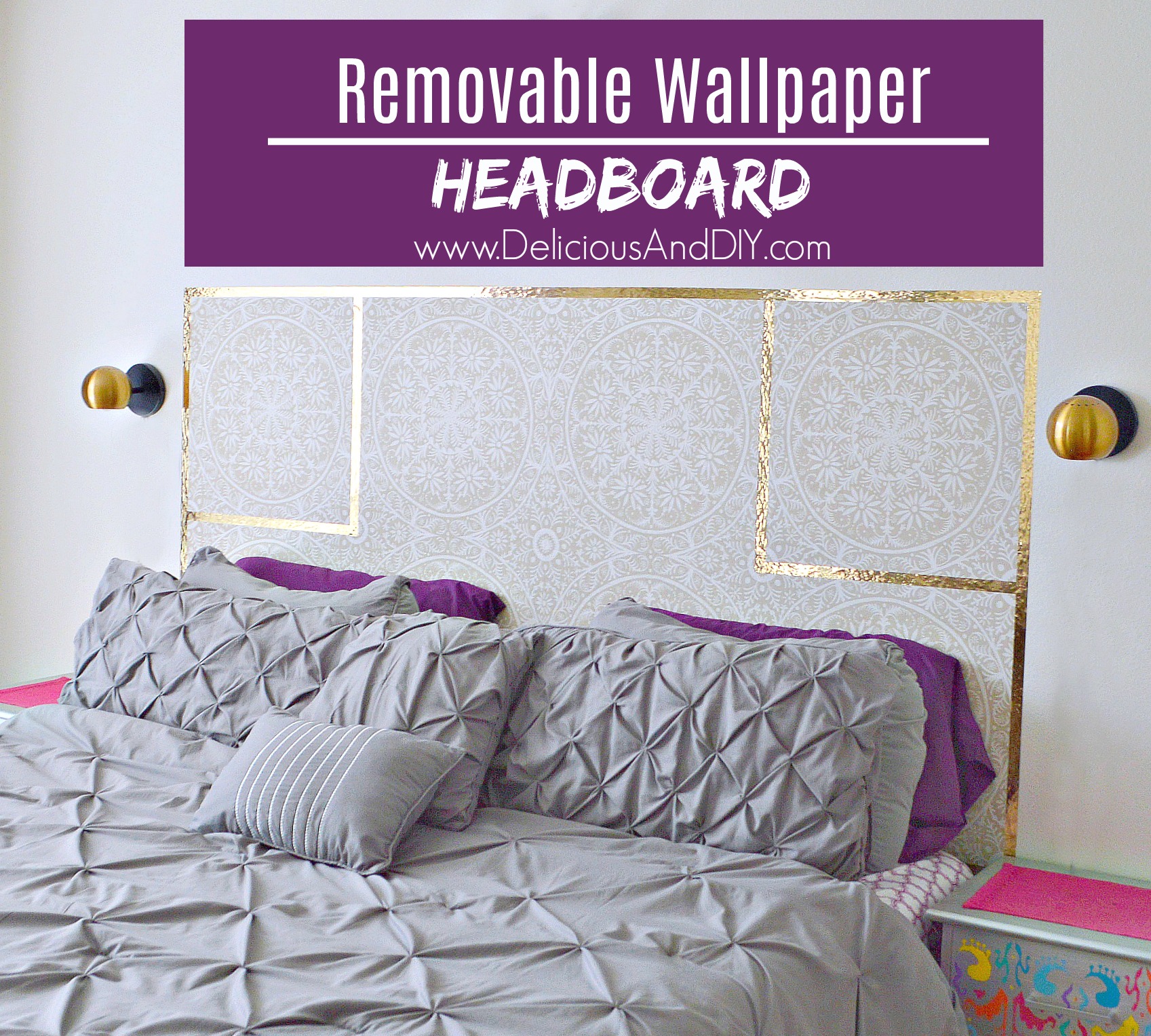 Diy Removable Wallpaper Headboard Delicious And Diy