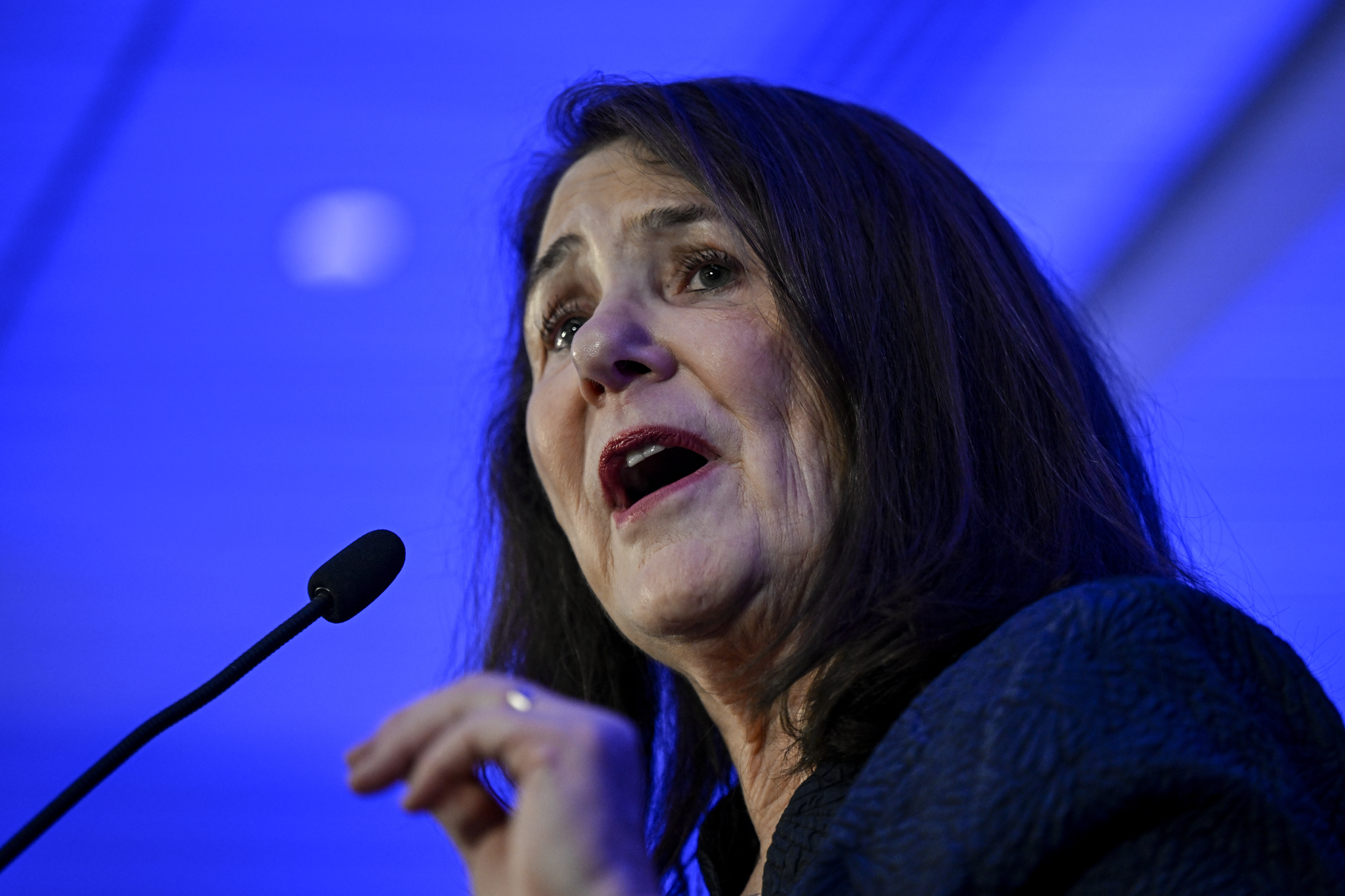 U.S. Rep. Diana DeGette speaks shortly before Gov. Jared Polis easily defeated Republican challenger Heidi Ganahl at the Art Hotel in Denver on Tuesday, November 8, 2022. (Photo by AAron Ontiveroz/The Denver Post)