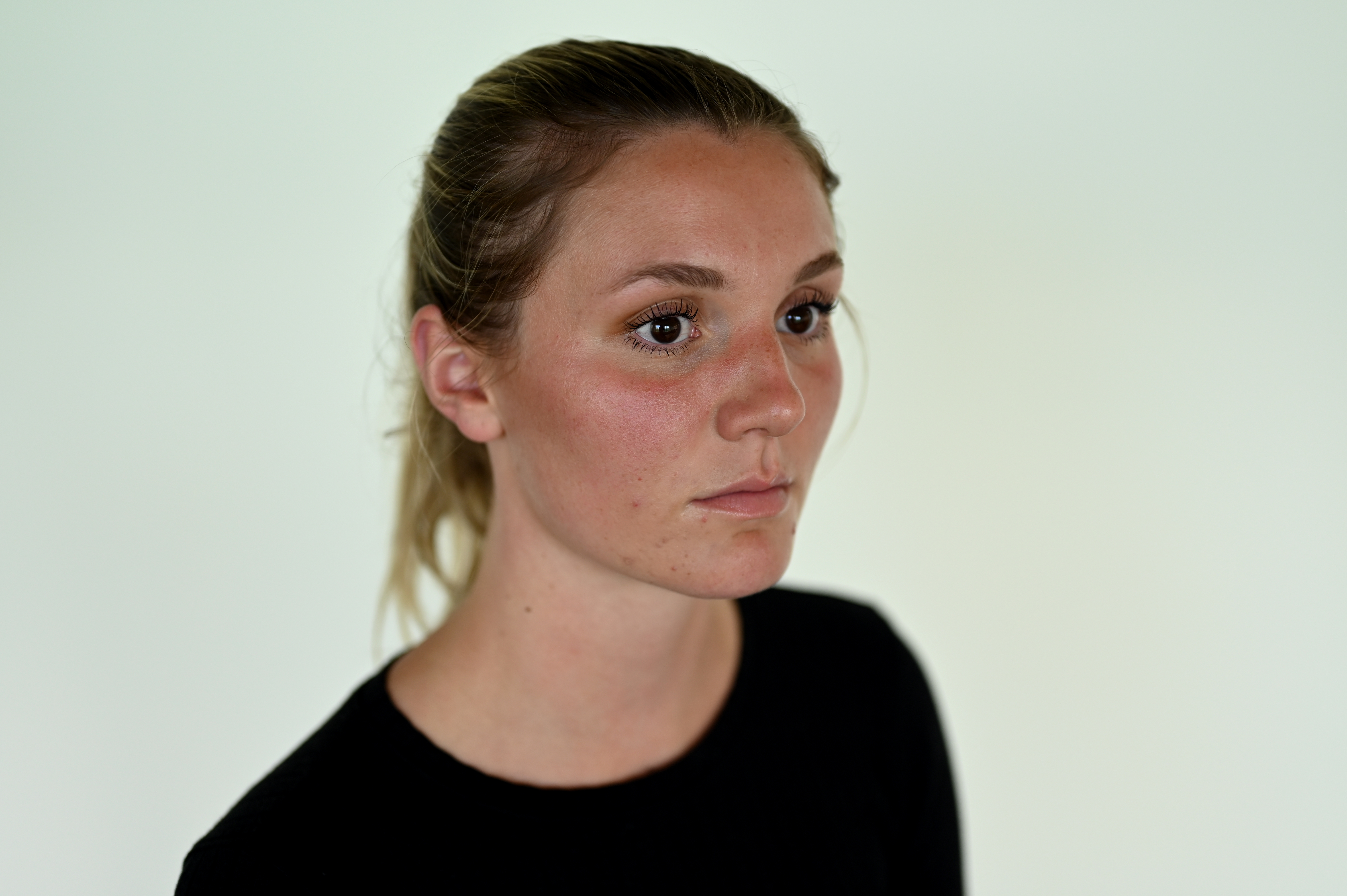 BOULDER, CO - MAY 4 : Ella White, 21, psychology major student at University of Colorado, poses for a portrait at Sustainability, Energy and Environment Community building in Boulder, Colorado on Thursday, May 4, 2023. (Photo by Hyoung Chang/The Denver Post)