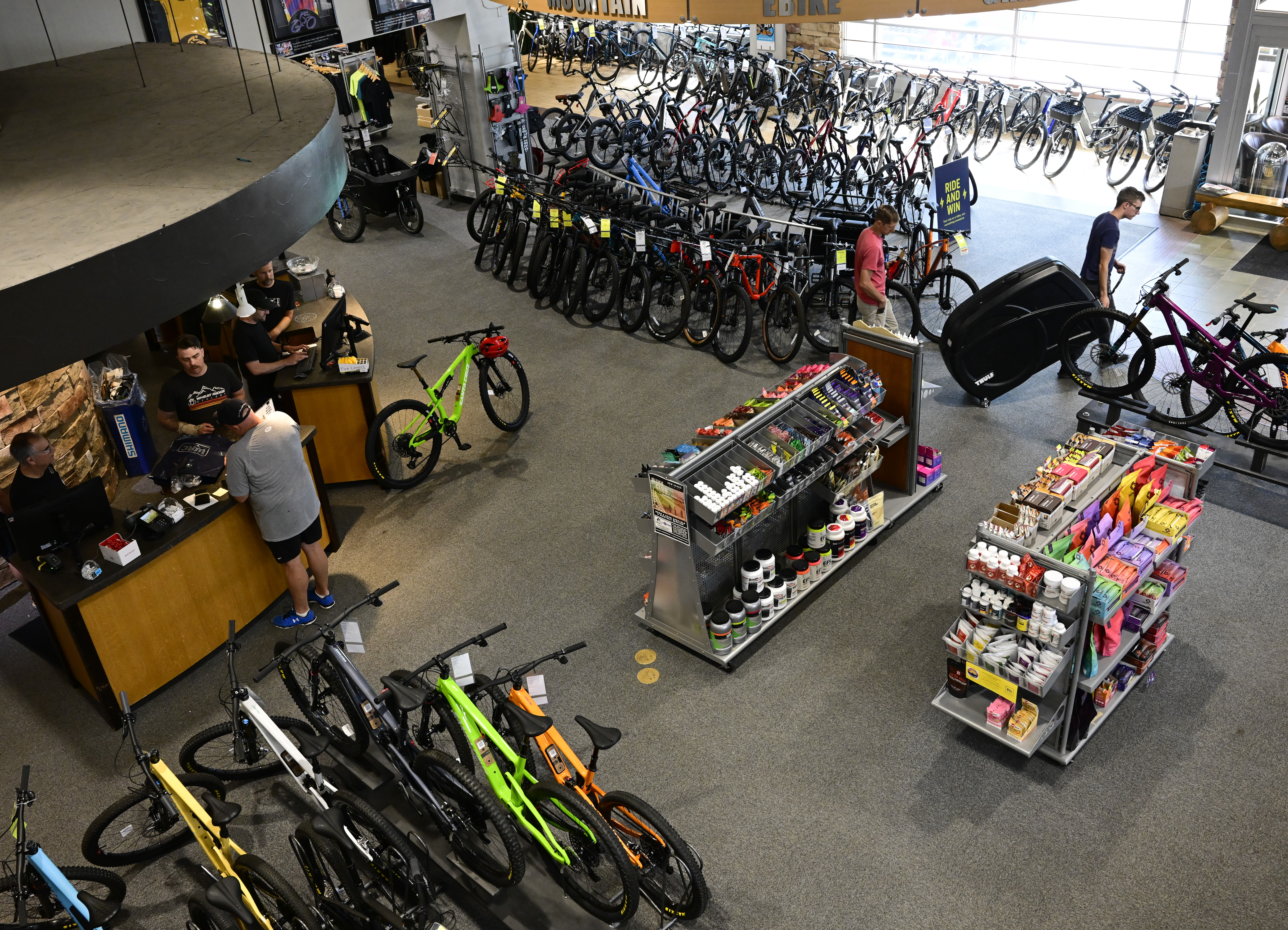 The sales floor at Wheat Ridge Cyclery is pictured on July 26, 2023. (Photo by Andy Cross/The Denver Post)