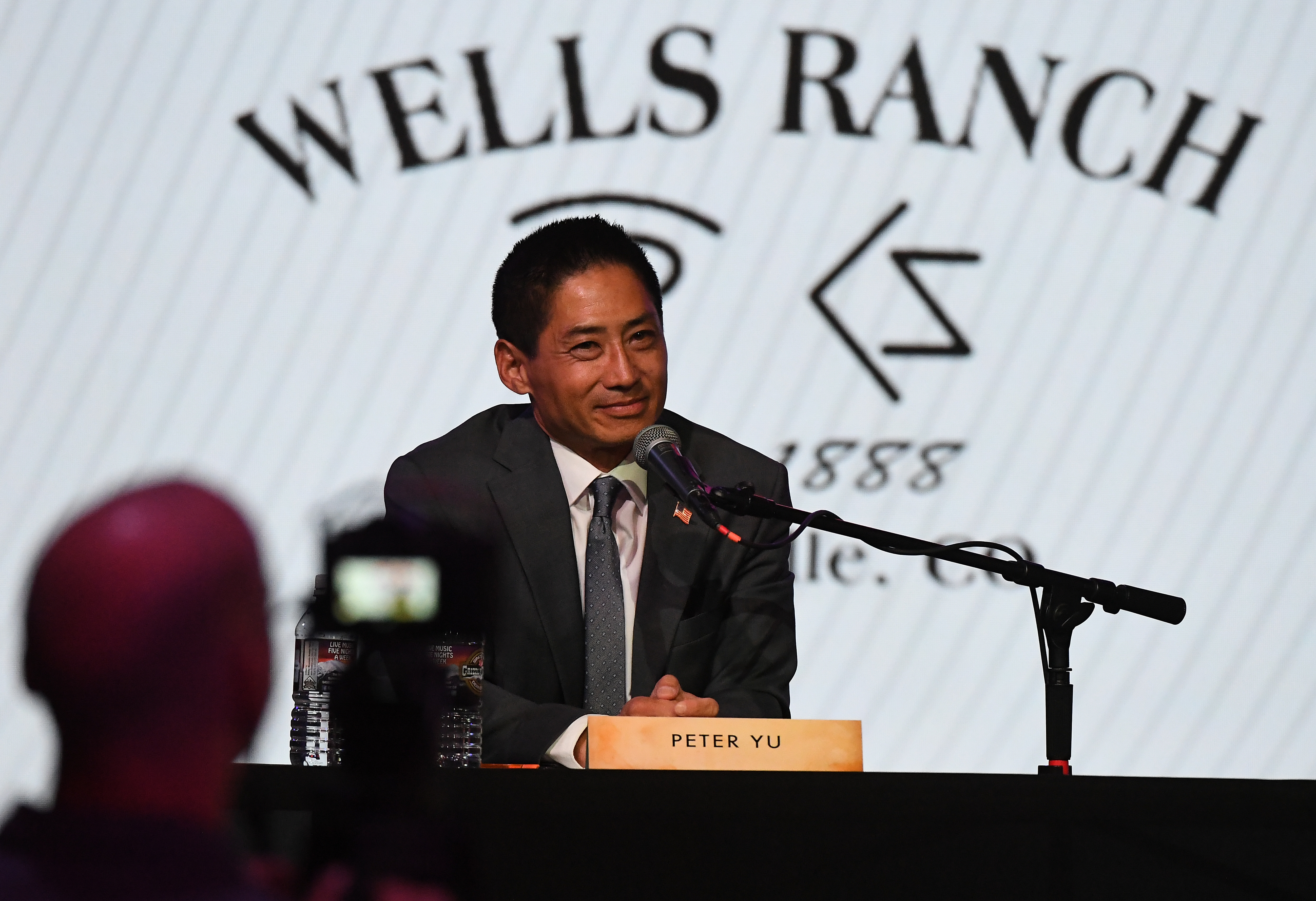Peter Yu, a Republican candidate for the 4th Congressional District seat, participates in a debate at The Grizzly Rose in Denver on Saturday, June 1, 2024. (Photo by Zachary Spindler-Krage/The Denver Post)