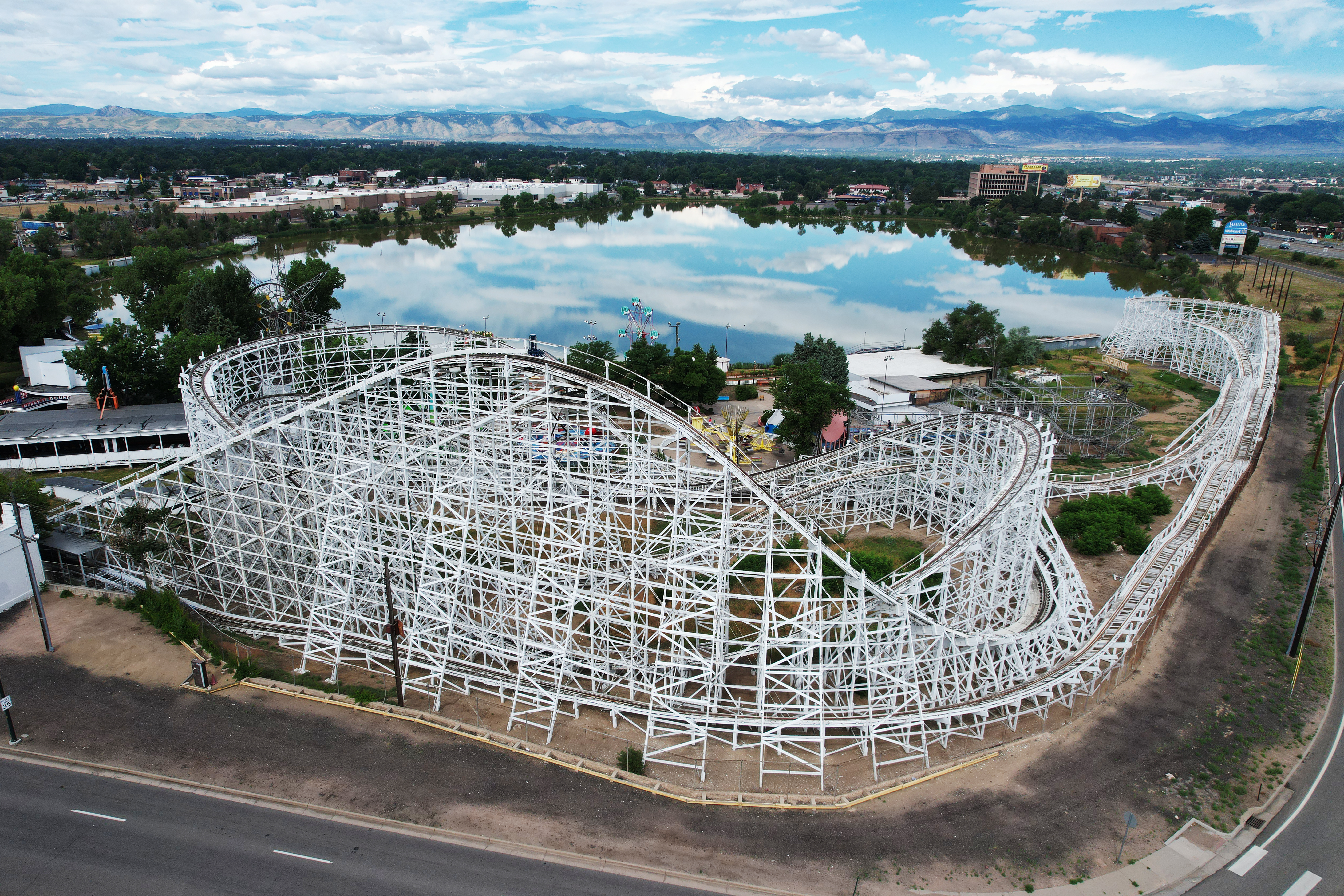 The cyclone roller coaster of Lakeside Amusement Park in Lakeside, Colorado, on Thursday, June 27, 2024. (Photo by Hyoung Chang/The Denver Post)