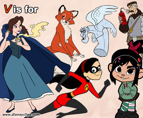What is a Disney character that starts with V?