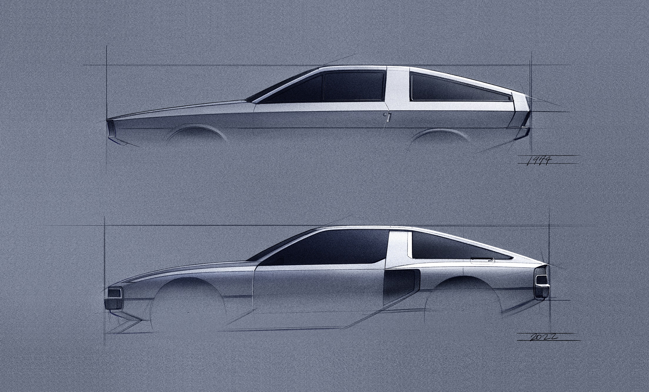 Hyundai Pony Coupe Concept and Hyundai N Vision 74 sketch