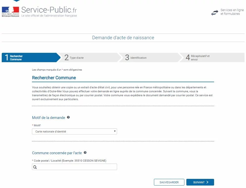 Demande D Extrait D Acte De Naissance En Ligne E Facilite
