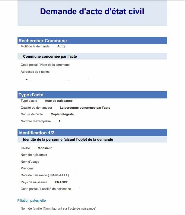 Demande D Extrait D Acte De Naissance En Ligne E Facilite