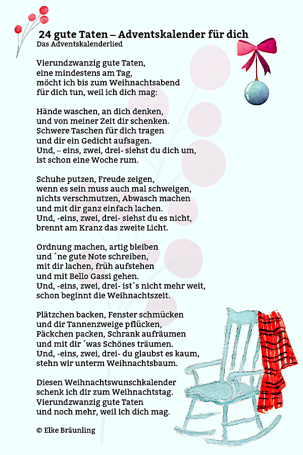 24 Gute Taten Mein Adventskalender Fur Dich Elkes Kindergeschichten
