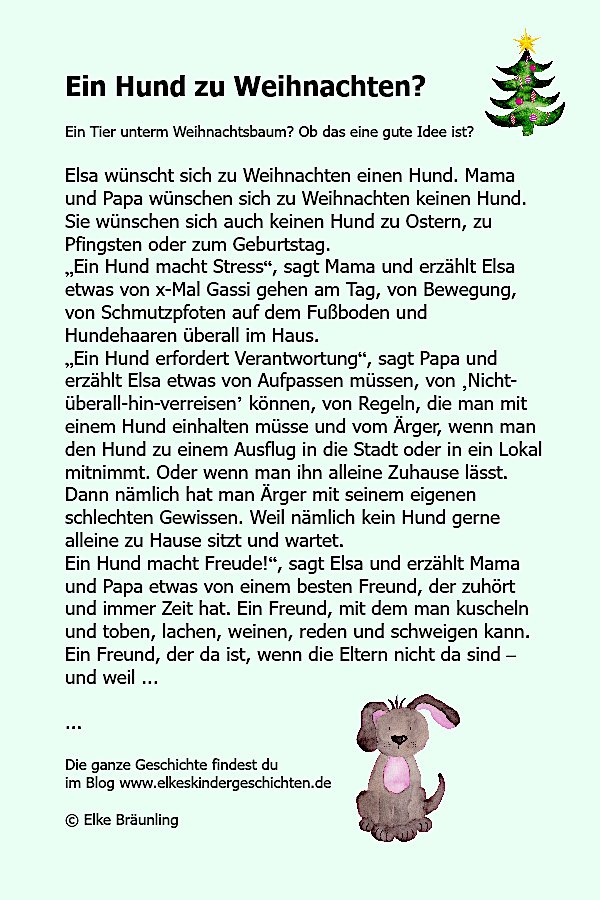 Ein Hund Zu Weihnachten Elkes Kindergeschichten