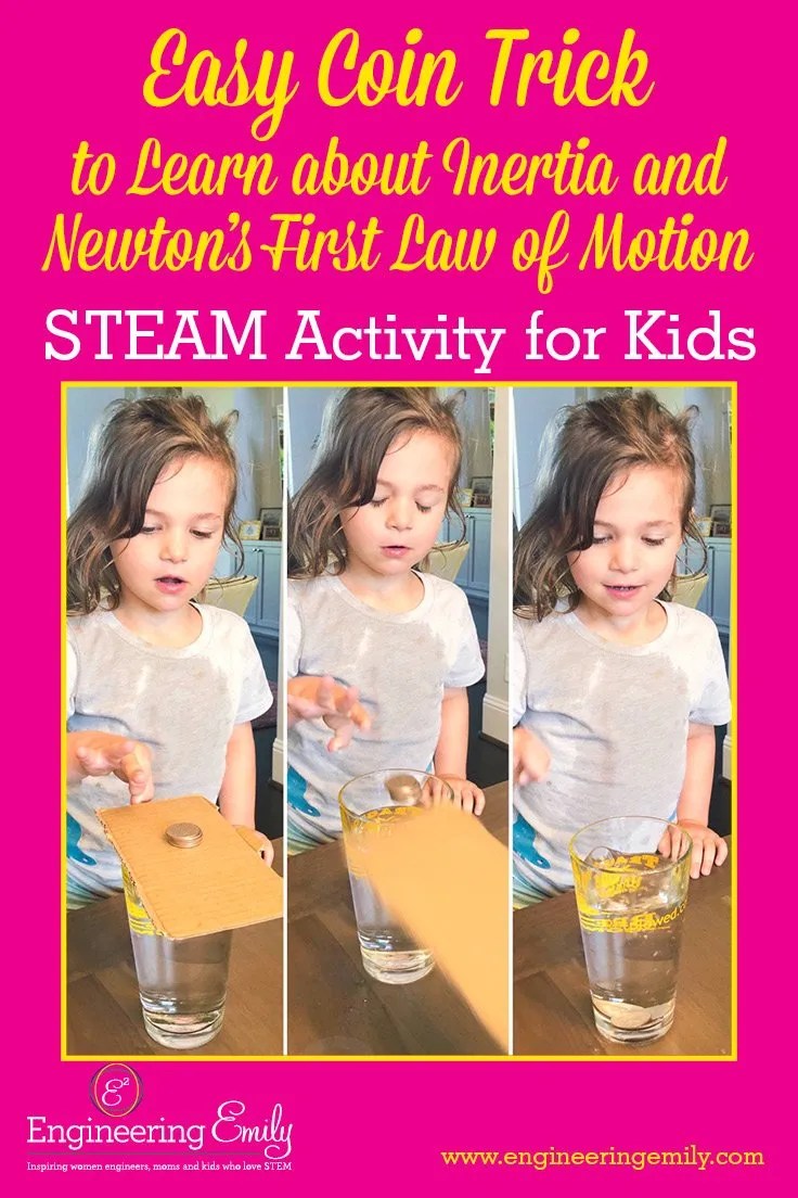 Easy Coin Trick To Learn About Inertia And Newton S First Law Of Motion Steam Activity For Kids Engineering Emily