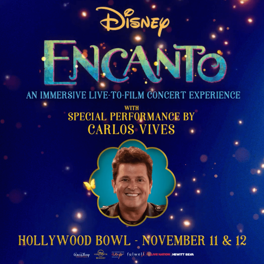Carlos Vives Announced As Special Guest For Encanto Live At The Hollywood Bowl For Disney Entertainment Rocks
