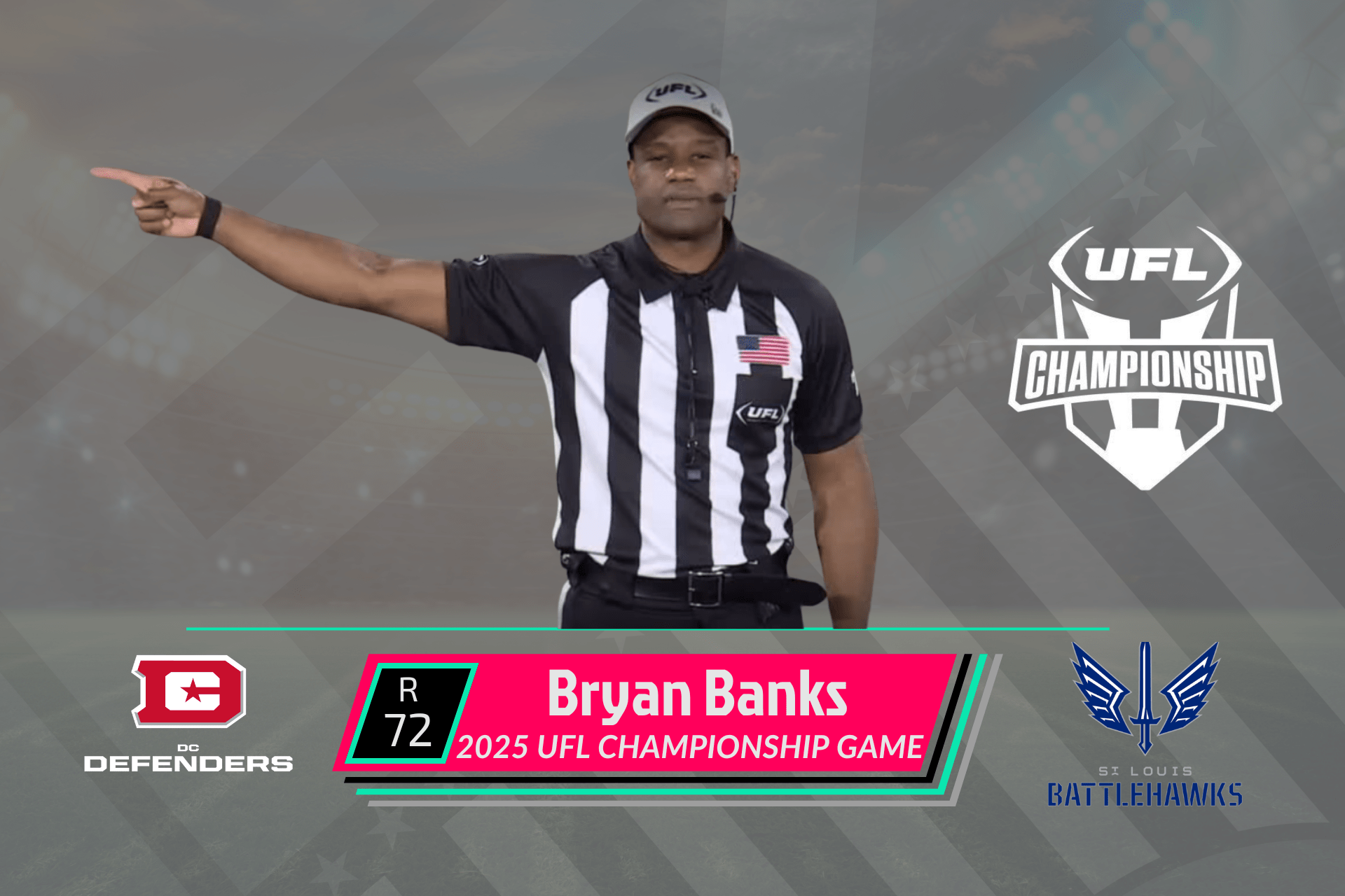 Bryan Banks is the referee for the UFL Championship Game