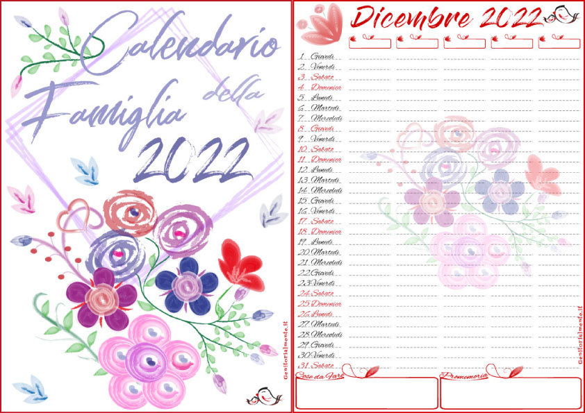 Calendario Della Famiglia 2022 Pdf Stampare E Scaricare Genitorialmente