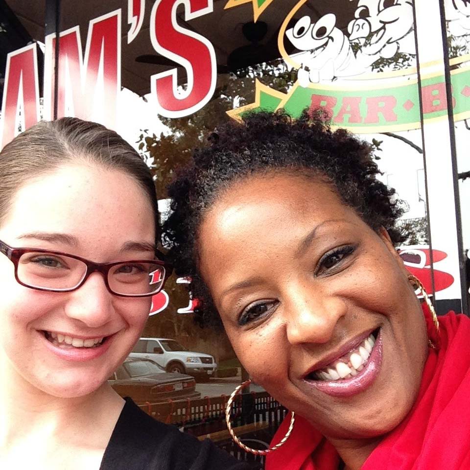 benita and customer - Gram's BBQ