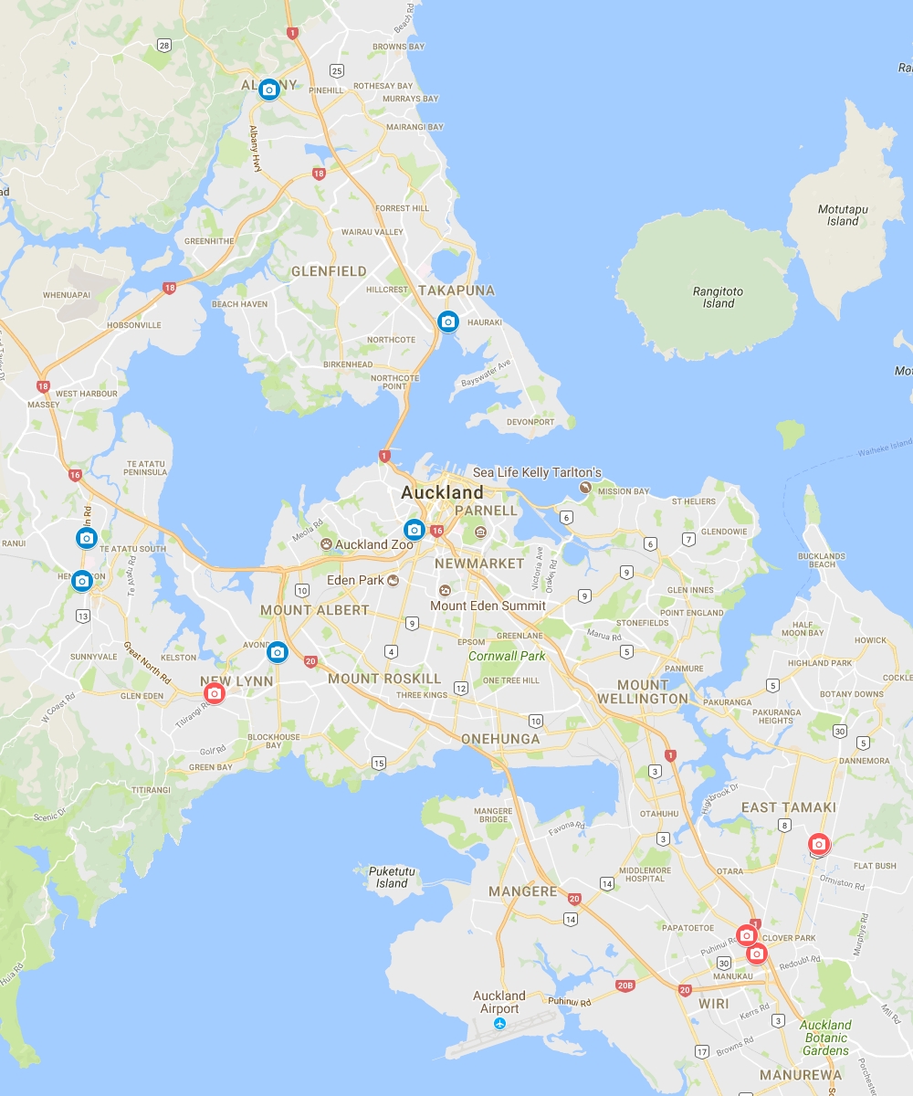 Red Light Camera Locations Greater Auckland