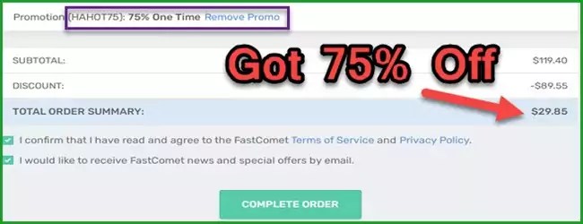 Fastcomet review discount and promo code