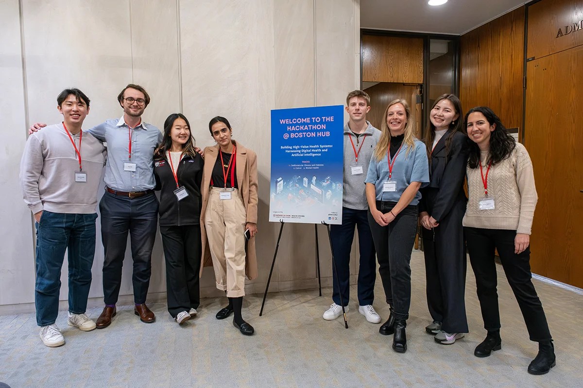 Hackathon organizers (L to R) Jonathan Gong, Jake Figi, Eunsoo Cho, Bukhtawar Azhar, Luke Brothers, Caroline Bulstra, Assel Ibadulla, Nour Sharara