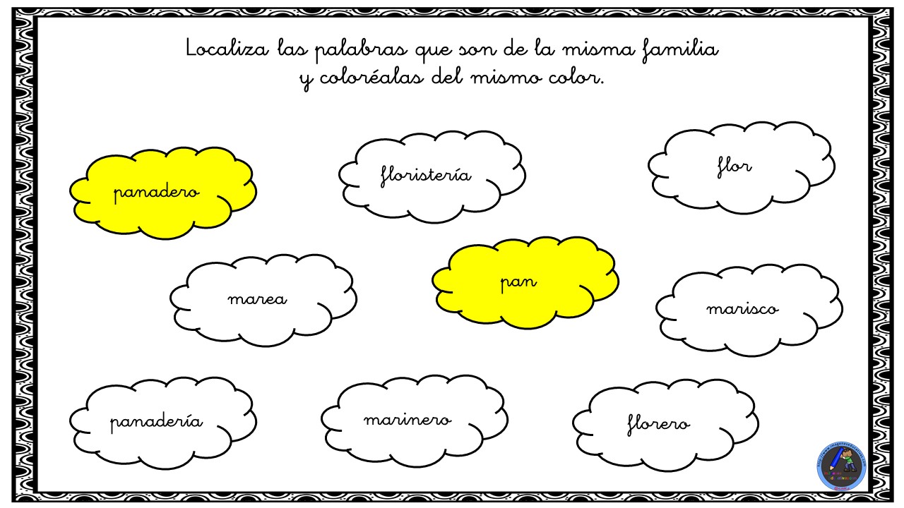 Familia Lexica Colorea Las Palabras De La Misma Familia Imagenes Educativas