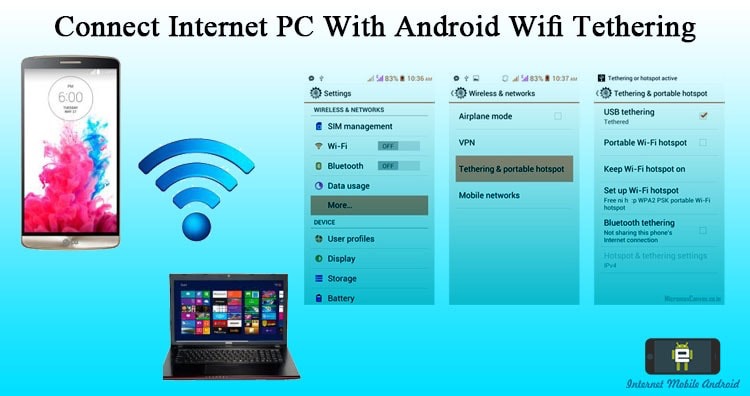 Connect Internet From Computer Laptop To Android Using Wifi Tether