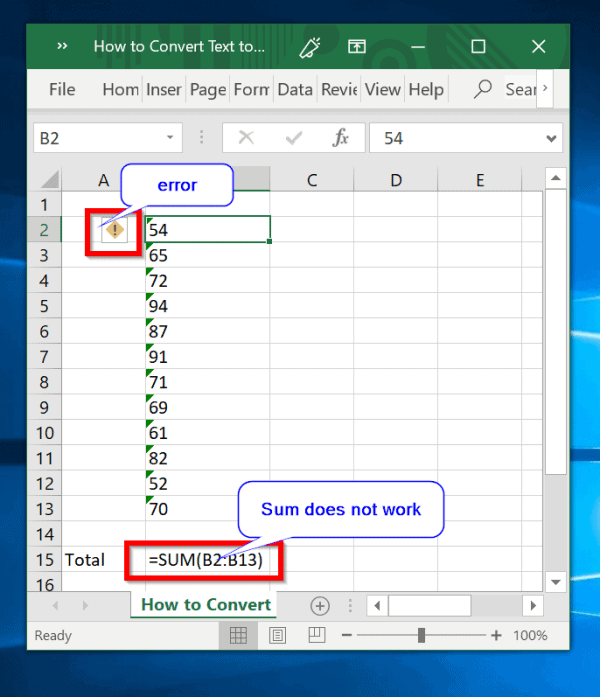 Excel Convert Text To