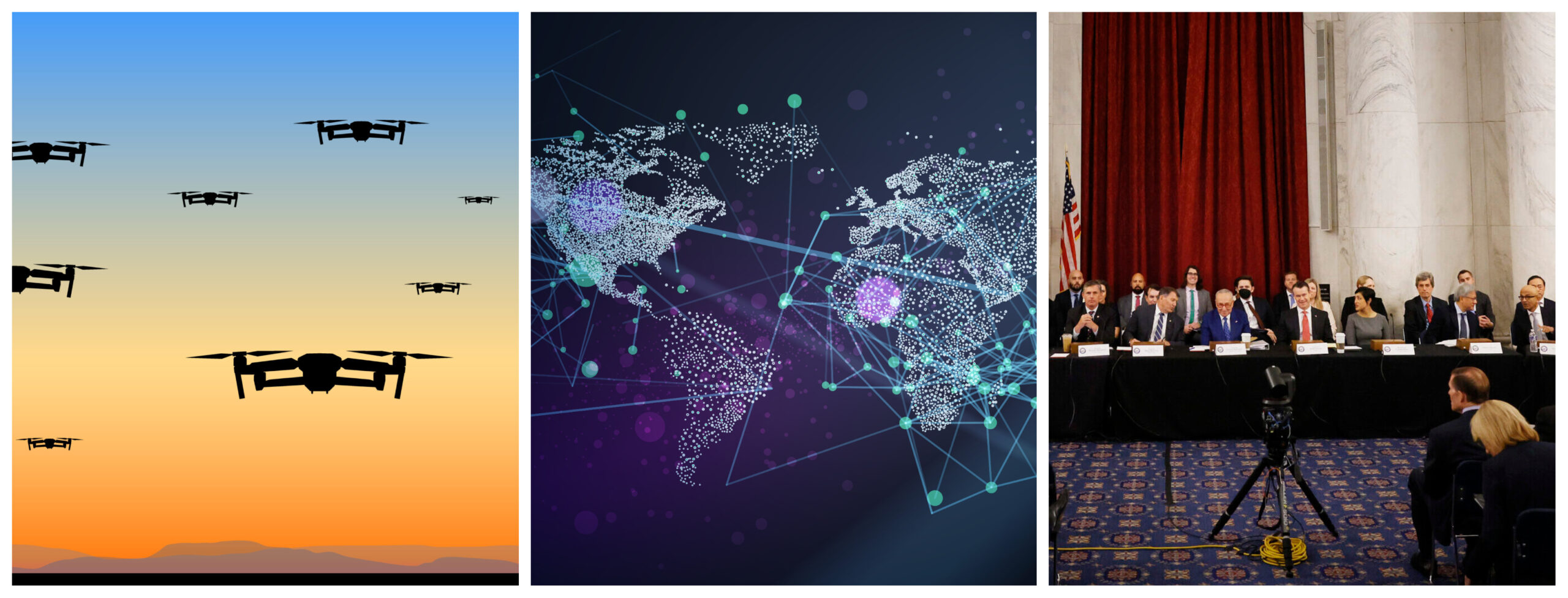 Collage of images pertaining to artificial intelligence