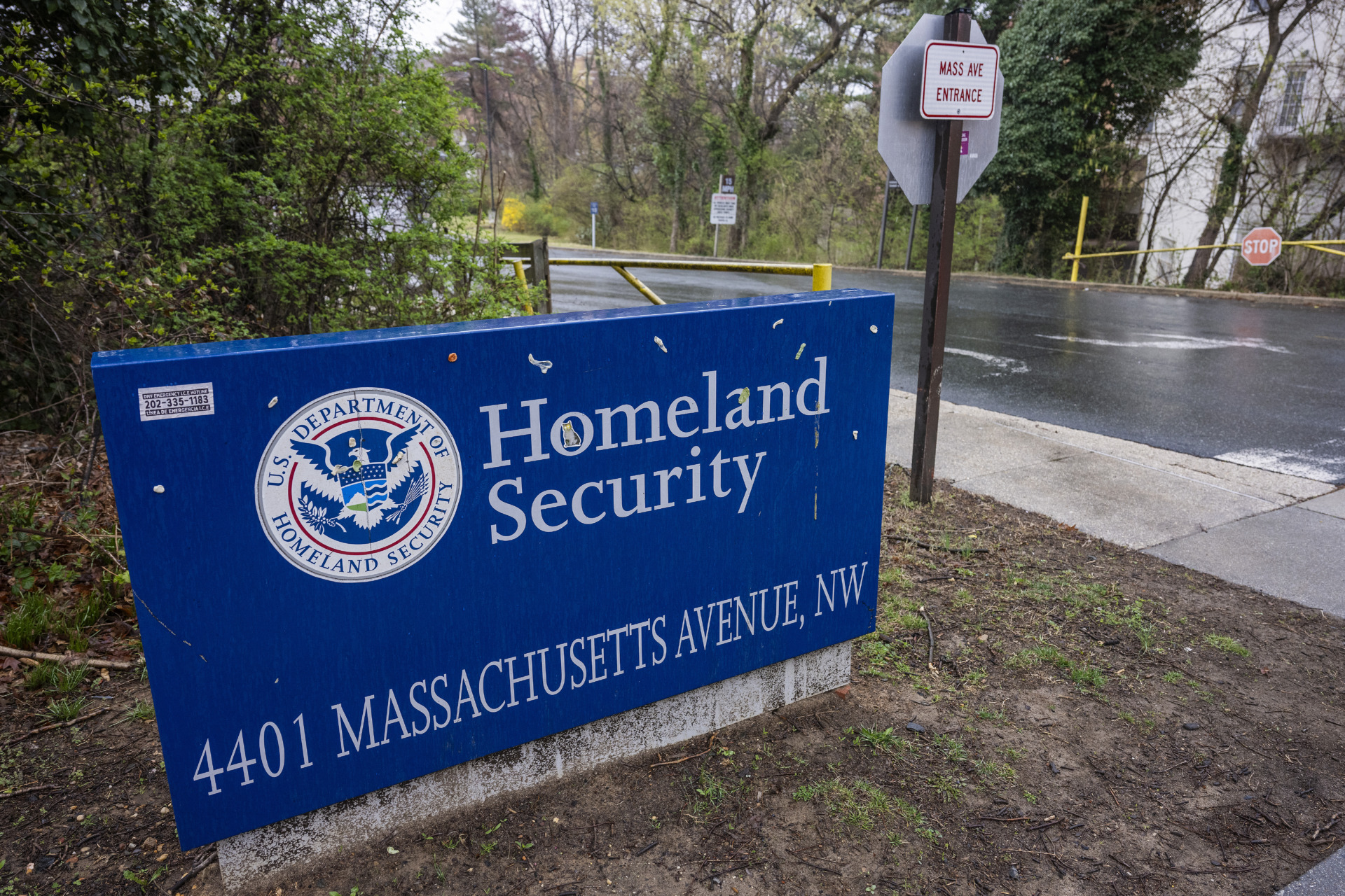 A sign for the US Department of Homeland Security in Washington, DC, March 24, 2025. (Photo by JIM WATSON/AFP via Getty Images)