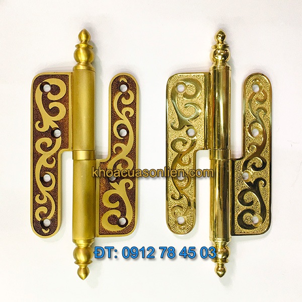 Nơi bán mẫu Bản lề cối bằng đồng dài 140 mm dùng cho cánh cửa gỗ cỡ lớn giá rẻ tại Hà Nội