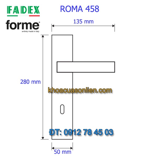 Nơi bán Khóa cửa tay gạt cổ điển Roma 458 của Forme (FADEX) tại Hà Nội