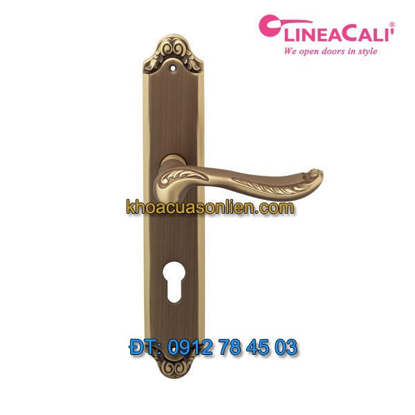 Báo giá khóa cửa thông phòng tay gạt cao cấp đẹp Lady 1390-PL màu rêu của LineaCali (Ý)