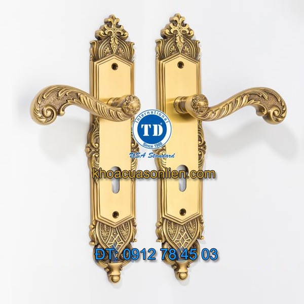 Báo giá khoá cửa chính tay gạt đồng TD BDH-340340-2