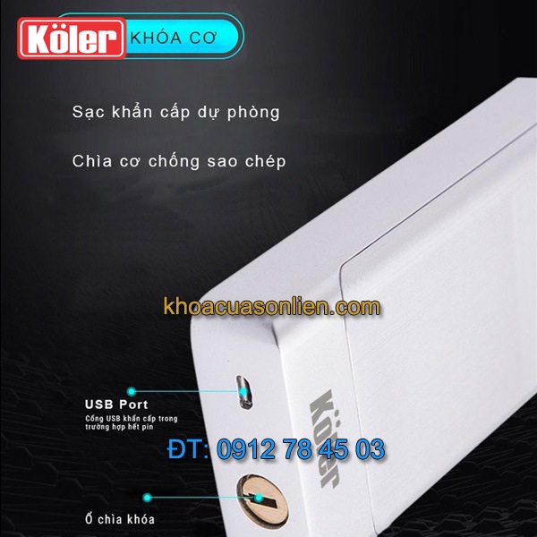 Nơi bán Khóa cửa điện tử smart lock vân tay có khóa cơ 4 in 1 Koler A1-Black giá rẻ ở Hà Nội