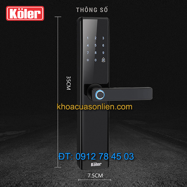 Nơi bán Khóa cửa điện tử smart lock vân tay siêu nhạy 4 in 1 Koler A1-Black giá rẻ tại Hà Nội