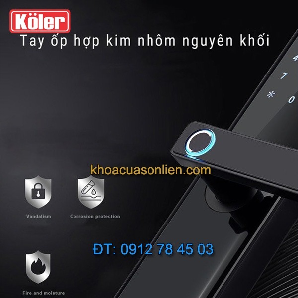 Nơi bán Khóa cửa điện tử smart lock vân tay siêu nhạy 4 in 1 Koler A1-Black ở Hà Nội
