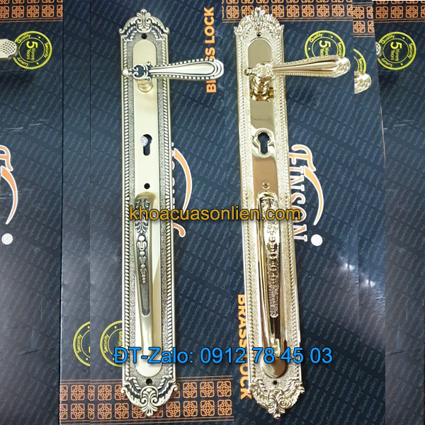 Báo giá mẫu Khóa đồng đại sảnh tay gạt tân cổ điển cho cửa gỗ K-006-DS giá rẻ tại Hà Nội