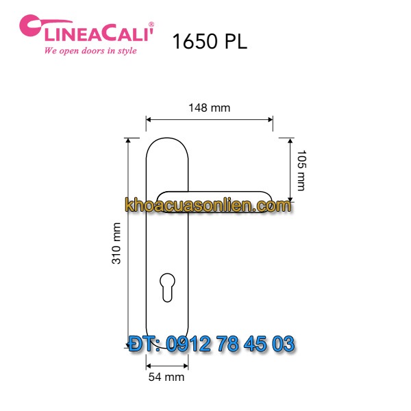 Báo giá Khóa cửa chính tay gạt cổ điển Aisha 1650-PL của Linea Calì