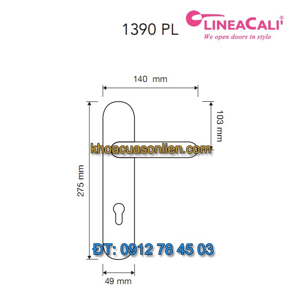 Báo giá khóa cửa thông phòng tay gạt cao cấp đẹp Lady 1390-PL của LineaCali (Ý)