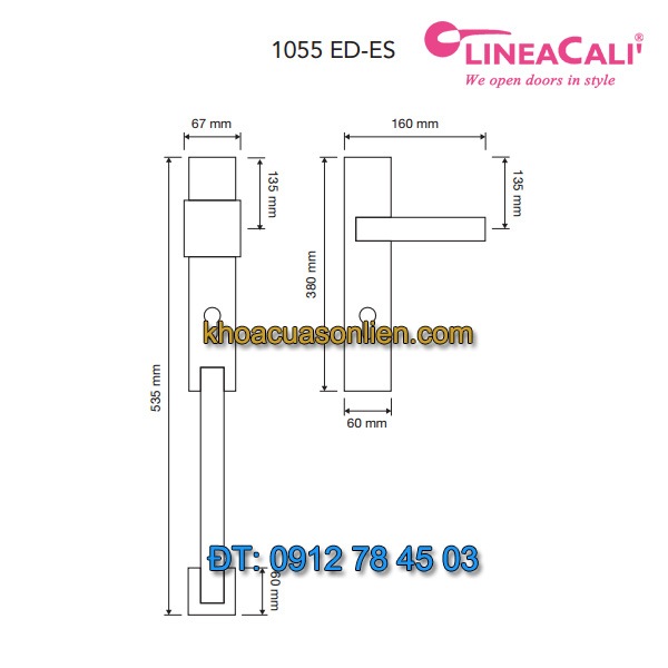 Báo giá Khóa cửa đại sảnh tân cổ điển Opera 1055 ED-ES của LineaCali