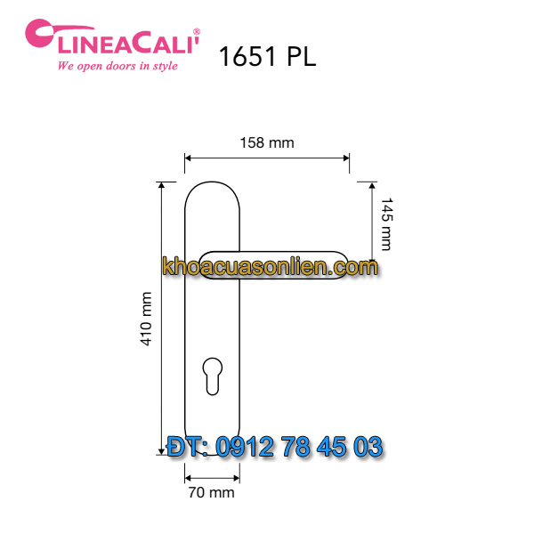 Khóa cửa đại sảnh tay gạt cổ điển Aisha 1651-PL của LineaCali tại Hà Nội