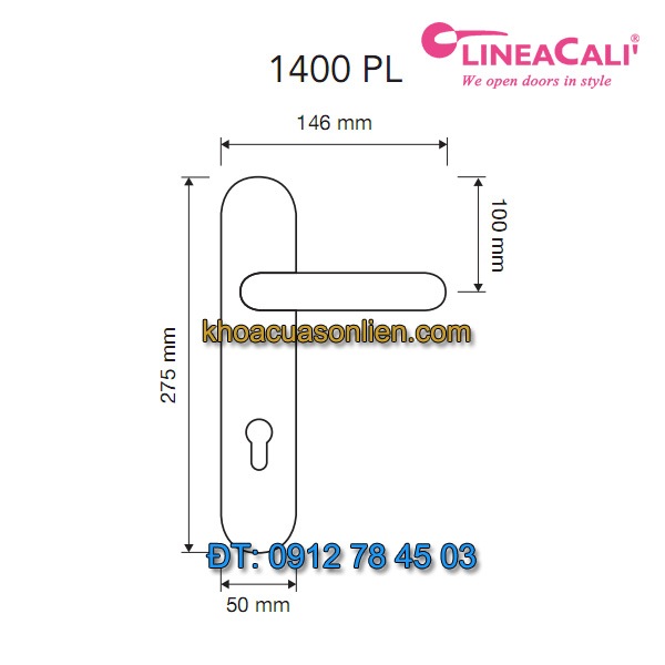 Báo giá khoá cửa chính tay gạt Sissi 1400-PL của Linea Calì