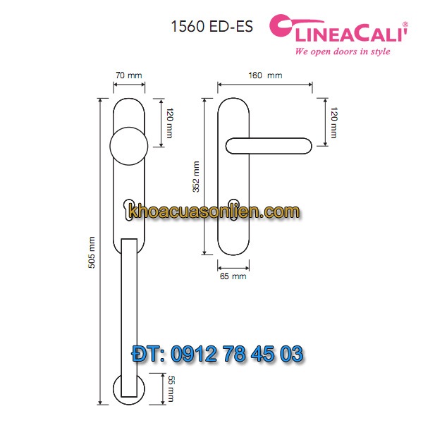 Báo giá Khoá cửa đại sảnh Jardin 1560-ED-ES của Linea Calì