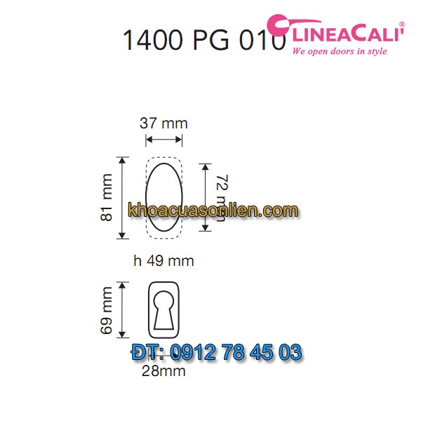 Báo giá Khoá cửa thông phòng tay xoay Sissi 1400-PG-010 của Linea Calì