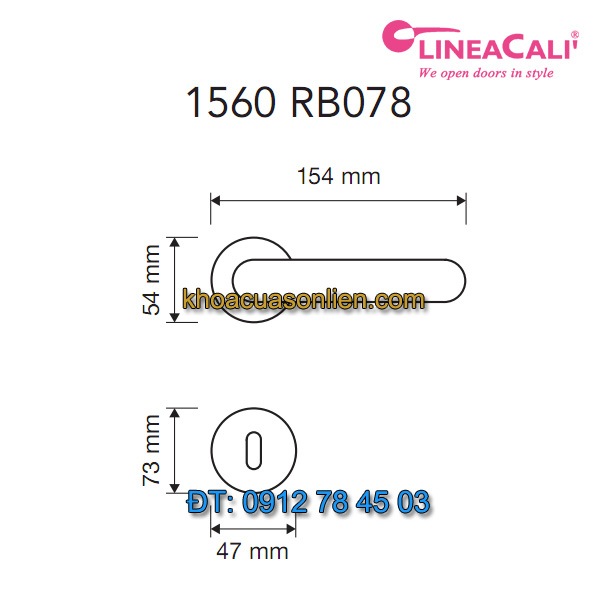 Báo giá khoá cửa thông phòng tay gạt Jardin 1560-RB078 của Linea Calì