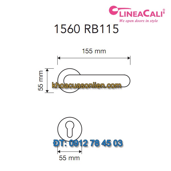 Báo giá Khoá cửa thông phòng tay gạt Jardin 1560-RB115 của Linea Calì