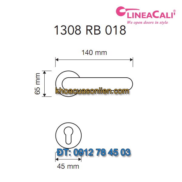 Báo giá Khoá cửa thông phòng tay gạt Tiffany 1308-RB-018 của Linea Calì