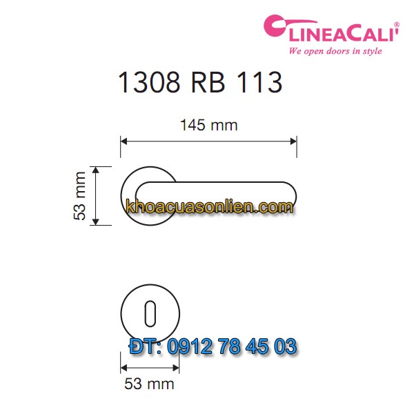 Báo giá khoá cửa thông phòng tay gạt Tiffany 1308-RB-113 của Linea Calì