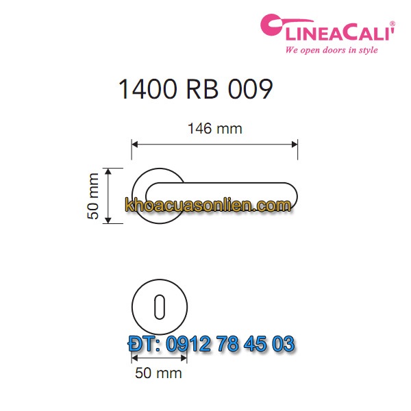 Báo giá khoá cửa thông phòng tay gạt Sissi 1400-RB-009 của Linea Calì