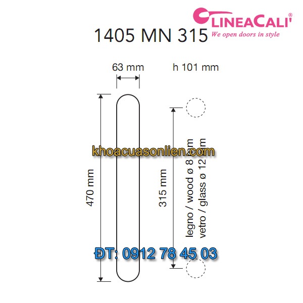 Báo giá Tay nắm cửa đại sảnh Queen 1405 MN 315 của Linea Cali