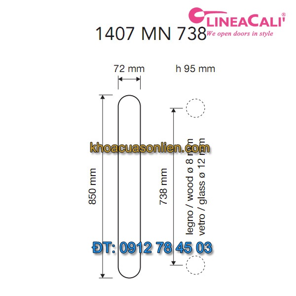 Báo giá Tay nắm cửa đại sảnh Queen 1407-MN-738 của Linea Cali