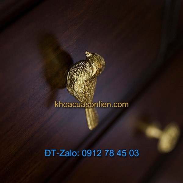 Báo giá nơi bán mẫu Núm tủ decor hình chim sẻ bằng đồng NT-019 bán giá rẻ ở Hà Nội