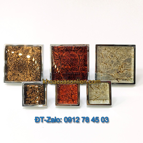 Báo giá nơi bán mẫu Núm tủ hiện đại hình vuông đính mặt thủy tinh Mosaic NT-010 NT-011 giá rẻ tại Hà Nội