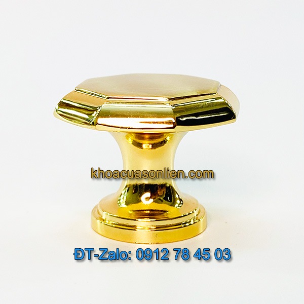 Báo giá nơi bán mẫu Núm tủ hình bát giác mạ màu vàng, mặt xước NT-014B đẹp giá rẻ tại Hà Nội